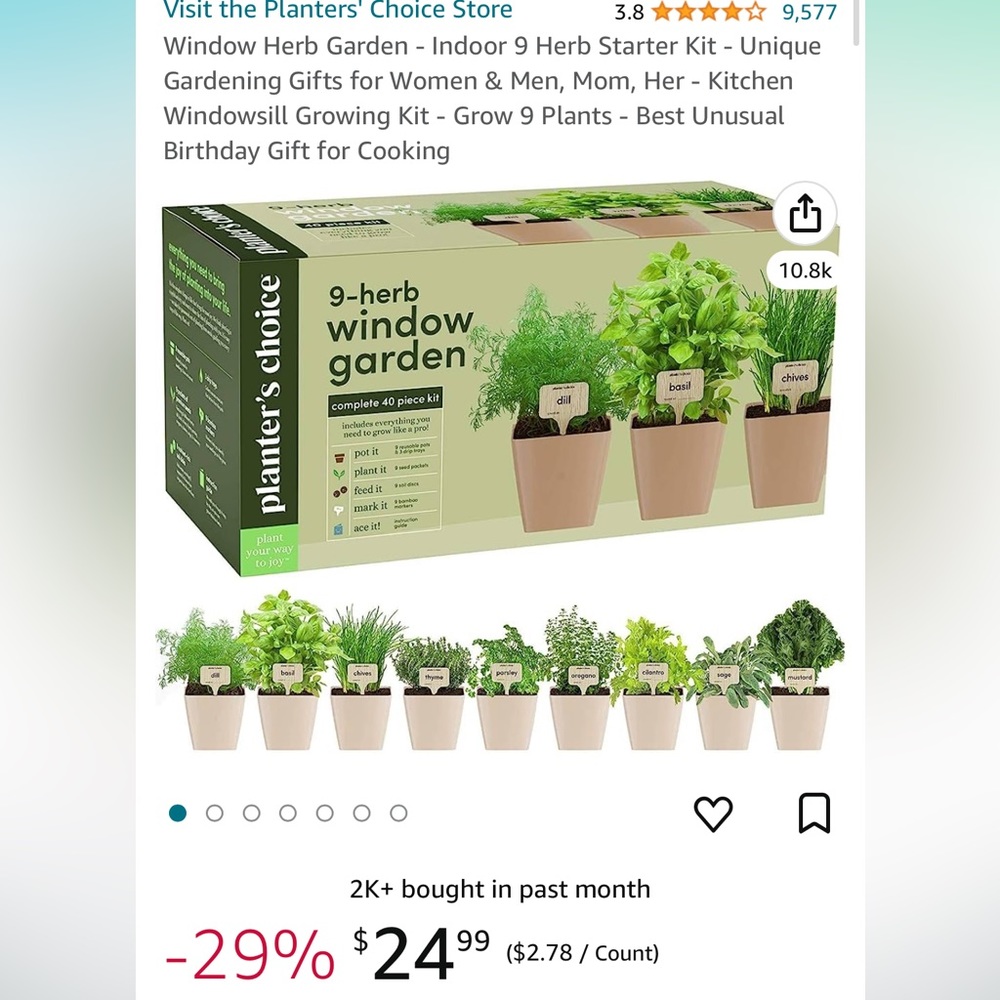 Planter’s Choice 9 herb Window Garden
